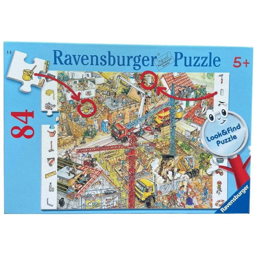 Ravensburger Look & Find 84 piece Puzzle Building Site Complete Pre-Owned Jigsaw